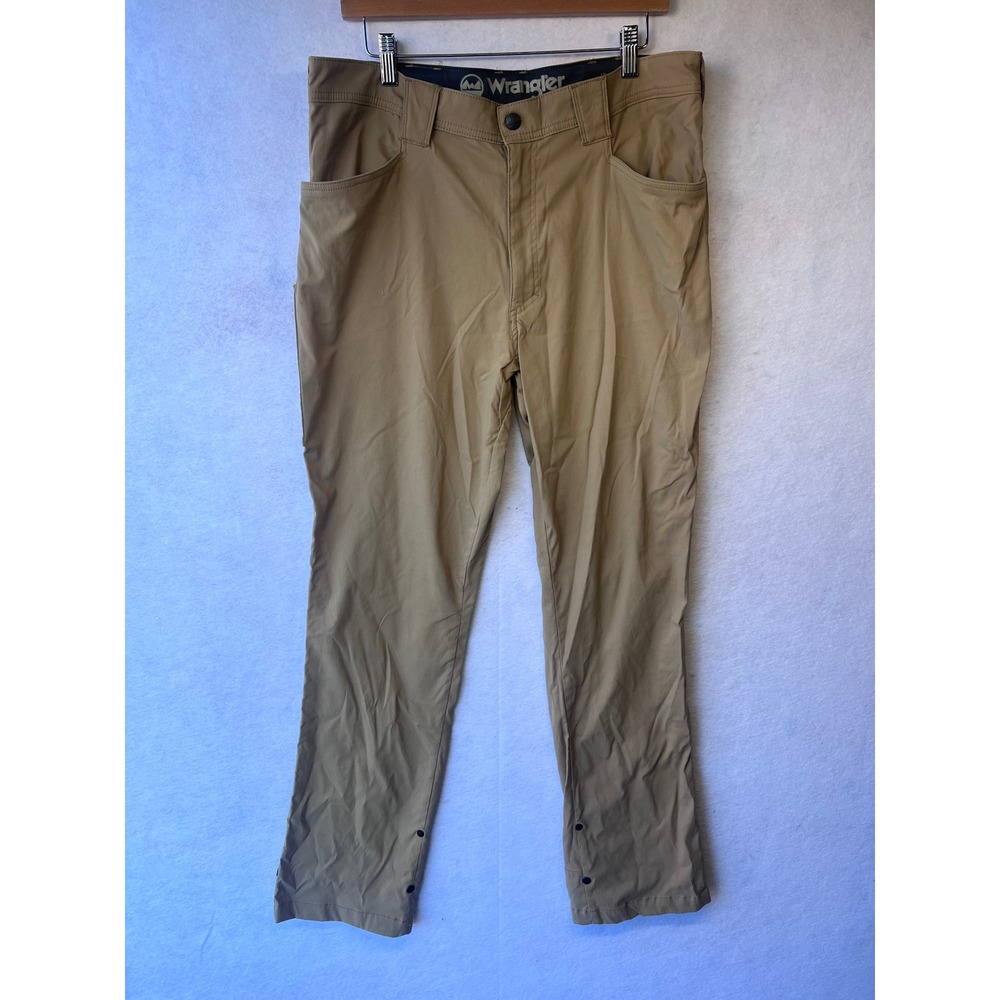Wrangler Outdoor Series Mens 36x34 Tan Khaki Stretch Nylon Hiking Pants NT861FN